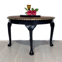 Image 1 of Georgian styled Pie Crust Table black and gold 