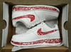 Red and White Splatter AF1