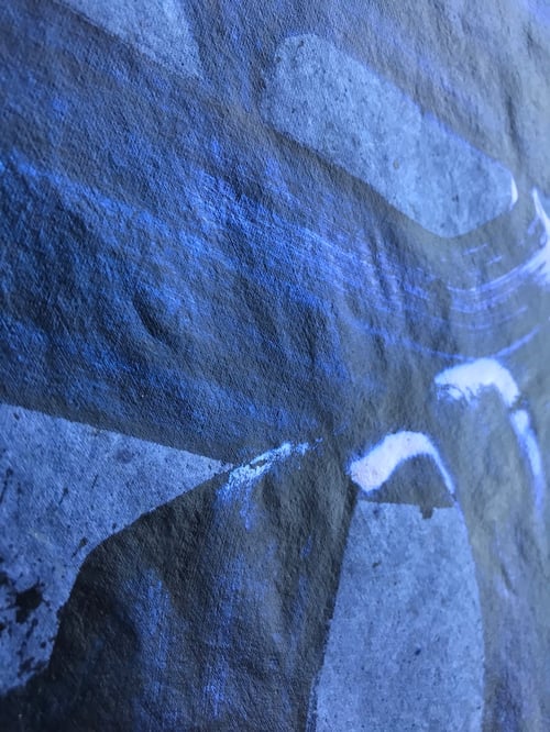 Image of New Shoes, study on blue paper 1 / Niels Shoe Meulman