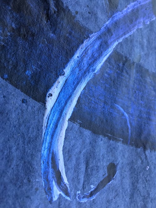 Image of New Shoes, study on blue paper 1 / Niels Shoe Meulman