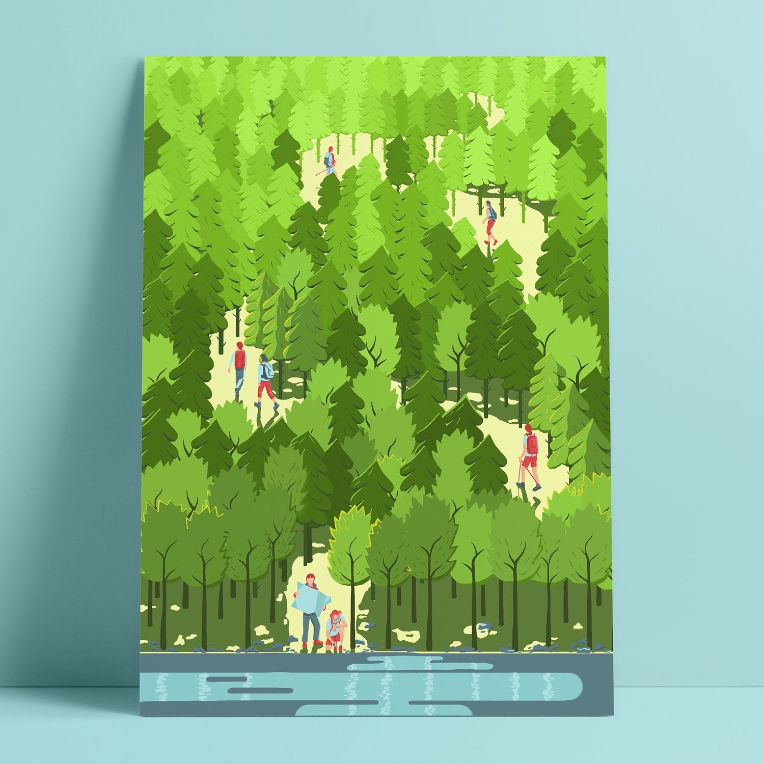 A3 Hikers Giclée print