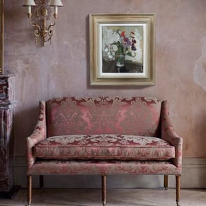 Image of Mid Century, Swedish Oil Painting, 'Sweet Peas,' ERIK ALMGREN