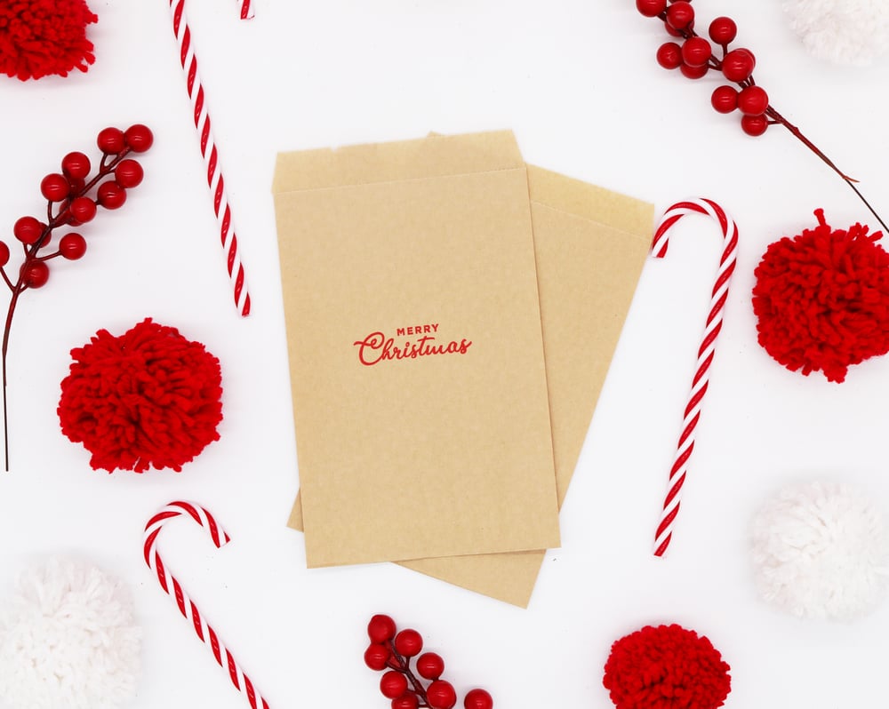 Image of Merry Christmas Paper Treat Bag