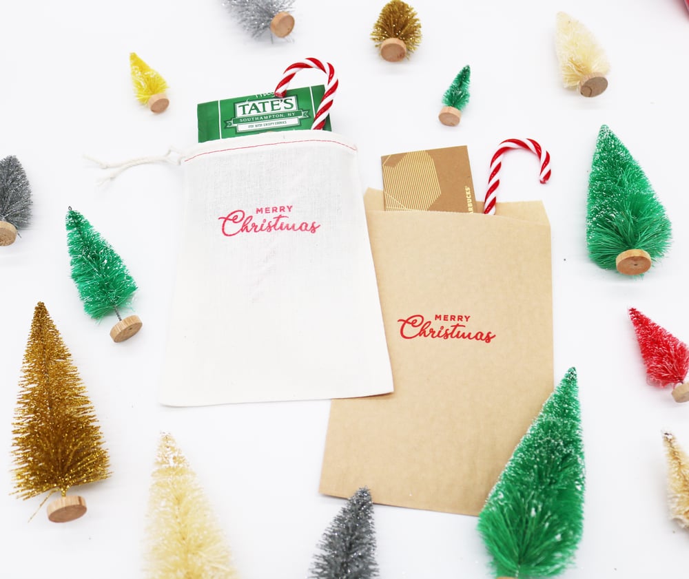 Image of Christmas Drawstring Treat Bag