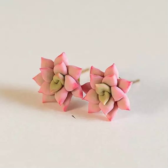 Image of Pink Succulent Studs