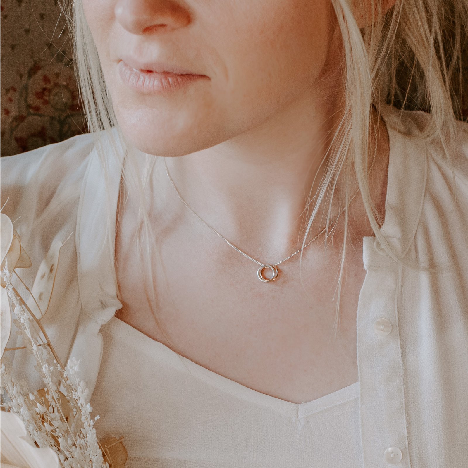 9ct Rose Gold \u0026 Silver Interlinked 