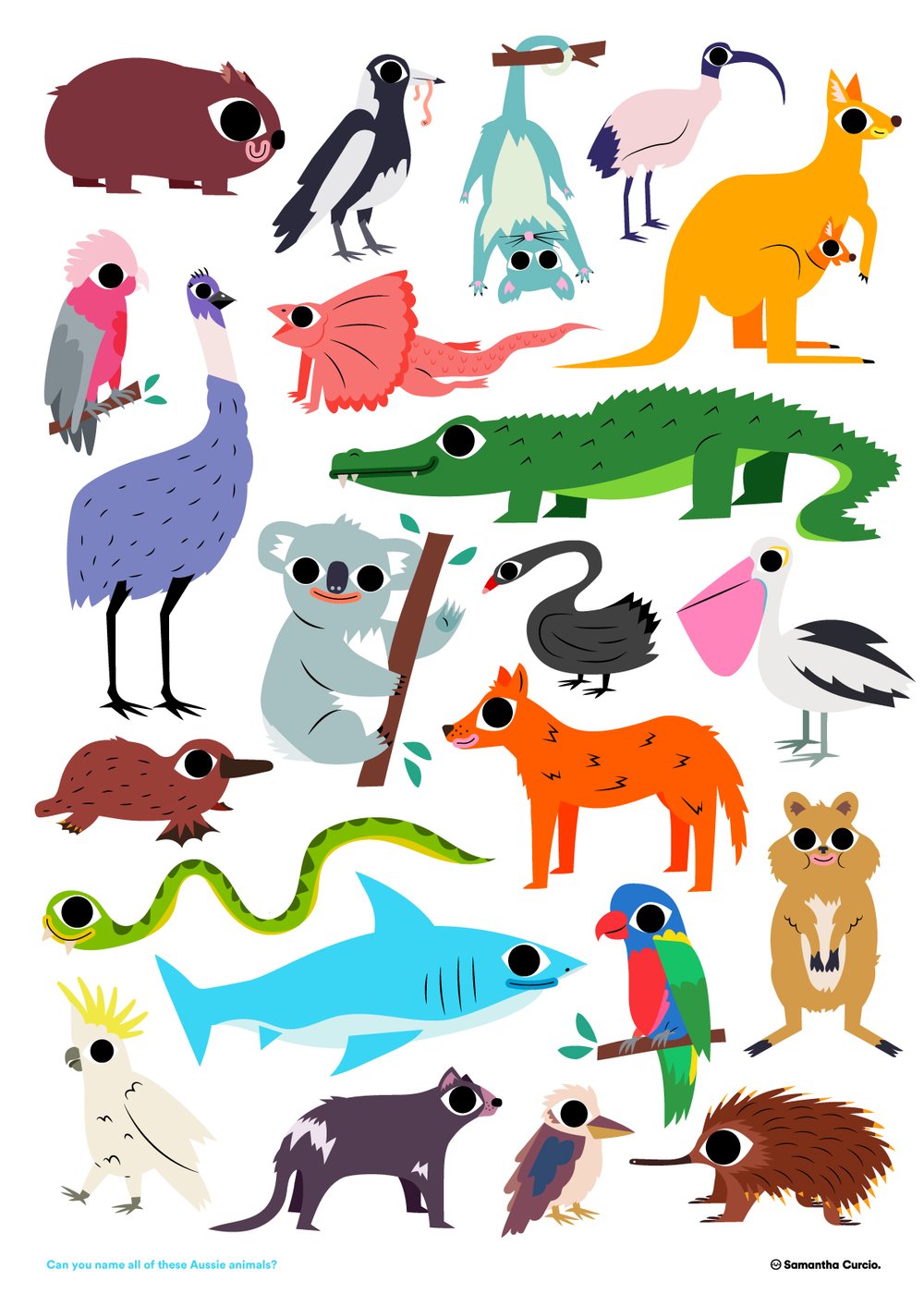 Image of A2 Aussie Animals Poster