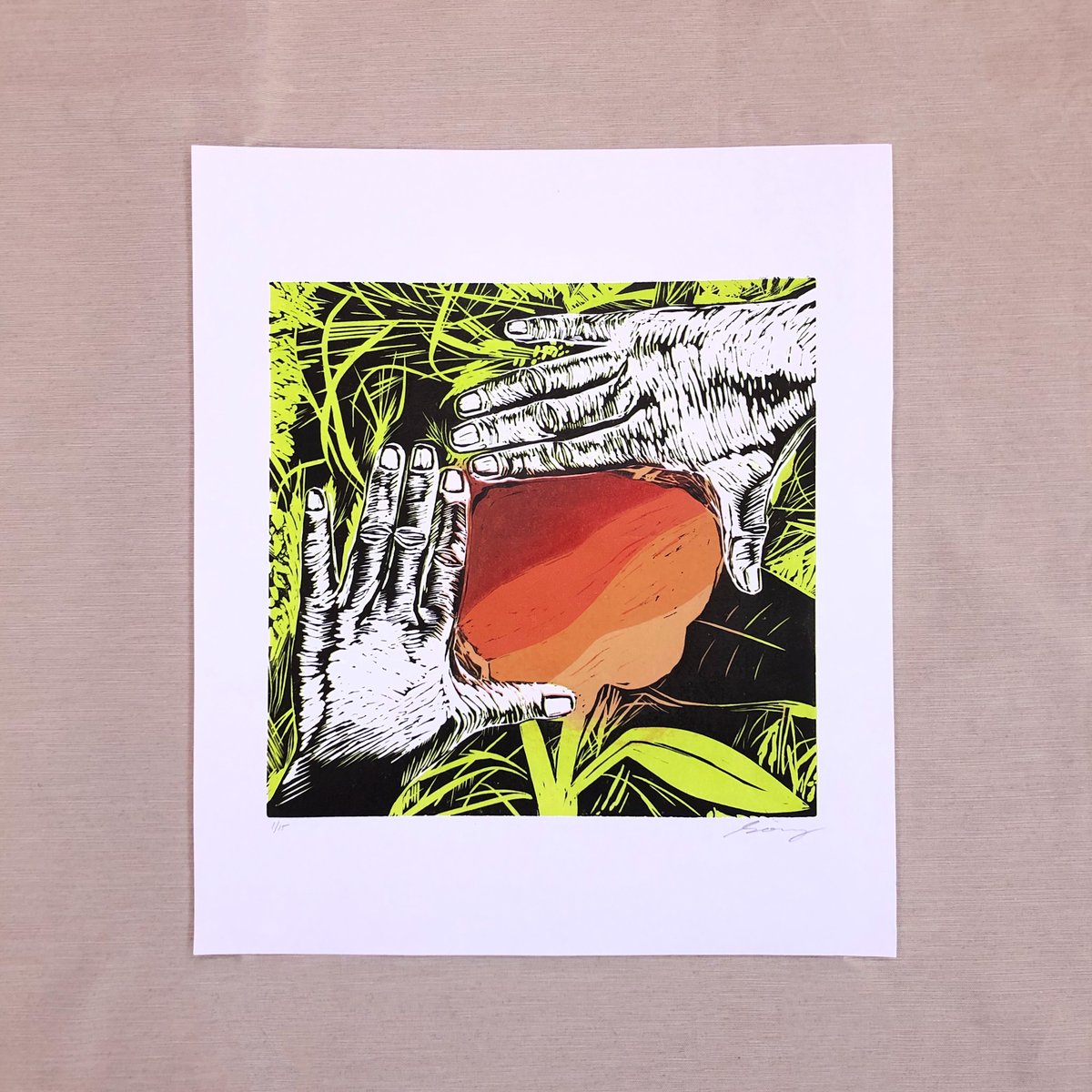 Framed Mangrove Tree Linocut Print – Jess Soriano Studio