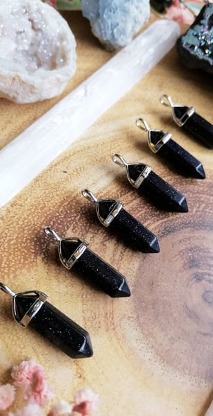 Image of Blue goldstone pendant 