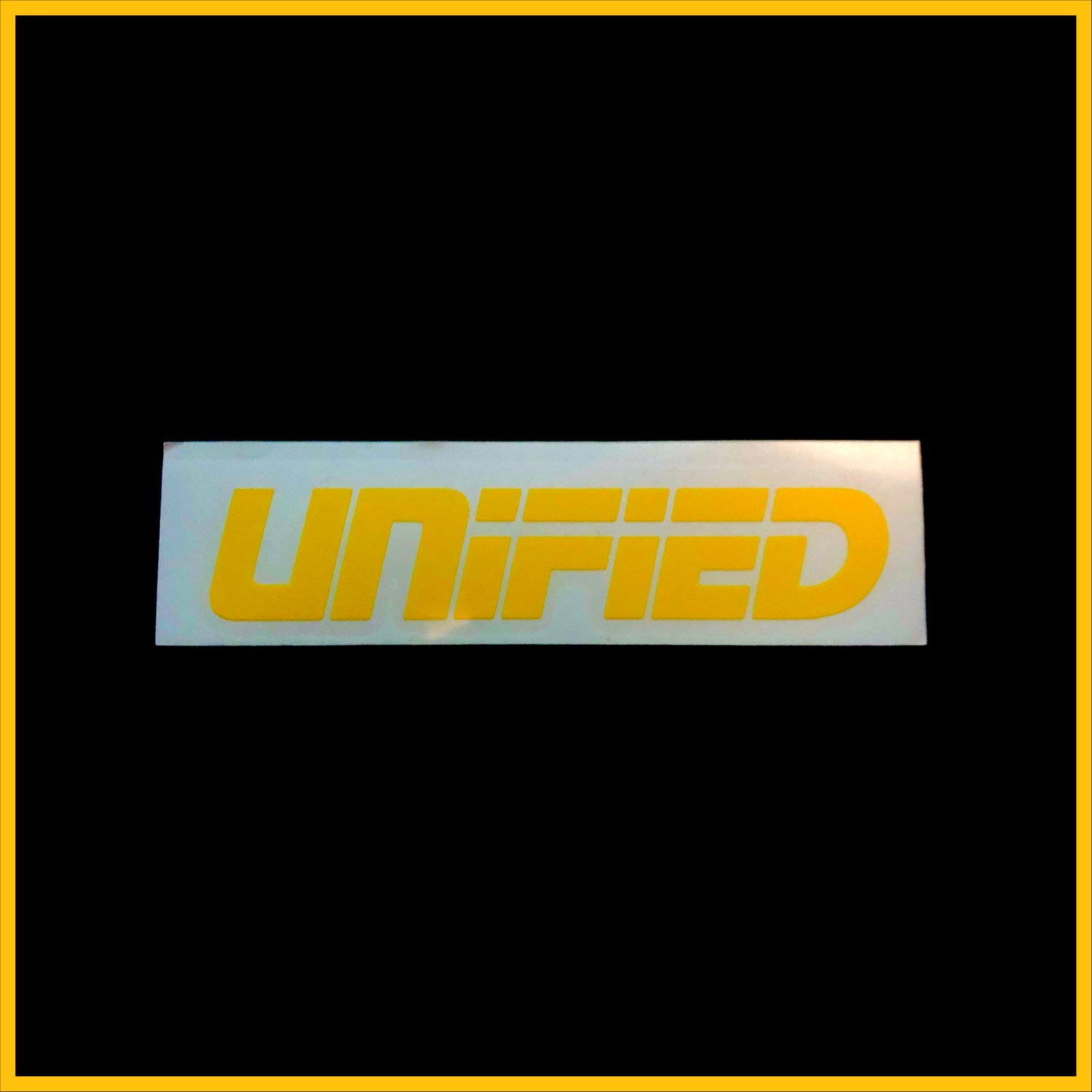 'UNIFIED' CAR WINDOW STICKER YELLOW