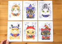 Image 2 of Halloween Cats | 6-Pack 5 x 7" Prints