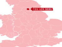 Image 3 of 'You Are Here' - Personalised map of the British Isles in pink on white