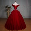 Wine Red Sequins Sweetheart Tulle Formal Dress, Long Prom Dress