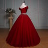 Wine Red Sequins Sweetheart Tulle Formal Dress, Long Prom Dress