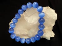 Image 5 of Blue Cat Eye Healing Bracelet 10mm