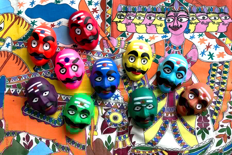 Colorful Raavan Face Masks