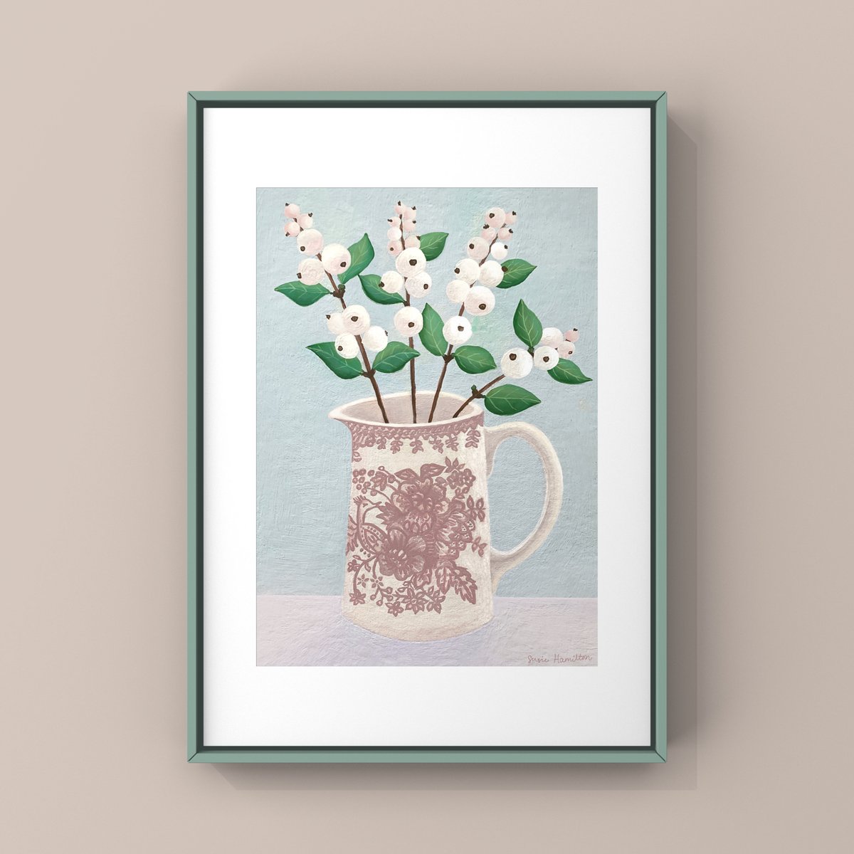 Snowberries in Pheasant Jug Print & Cards