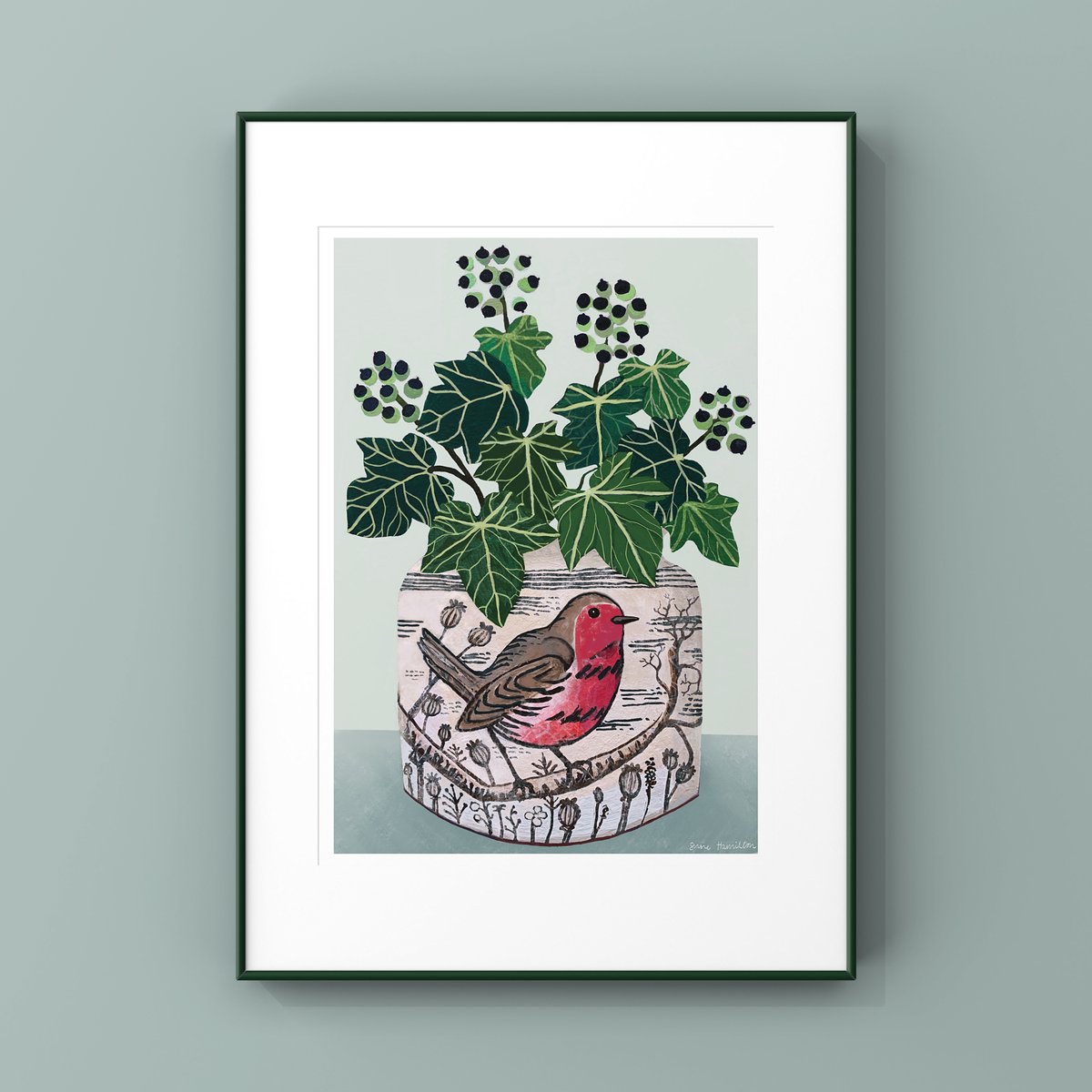 Ivy in Robin Jug Print & Card