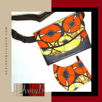 Image 1 of Fanny Pack and Matching Mask Designs By IvoryB Orange and Yellow