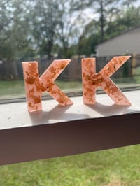 Colored Resin Letter with Gold Flakes