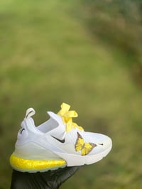 Image 2 of BUTTERFLY X YELLOW BEADED NIKE AIR MAX 270 CUSTOM SNEAKERS 