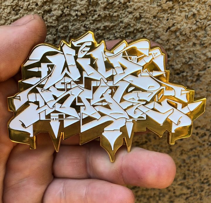 Image of ZONE 1 WST LIMITED EDITION 3.5 INCH WIDE PIN GOLD AND WHITE 