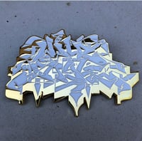 Image 2 of ZONE 1 WST LIMITED EDITION 3.5 INCH WIDE PIN GOLD AND WHITE 