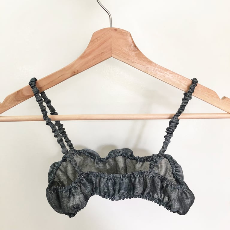 Silver Ruched Scrunchie Bralette Image 4