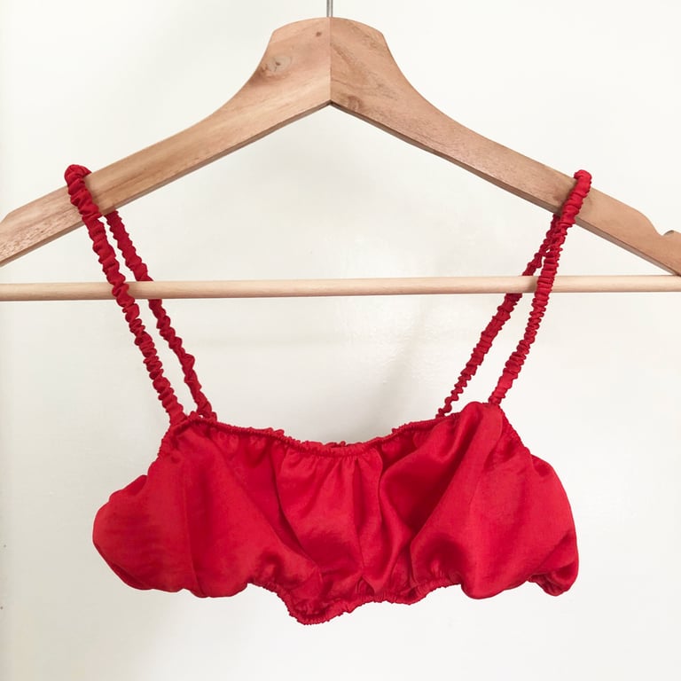 Red Ruched Scrunchie Bralette