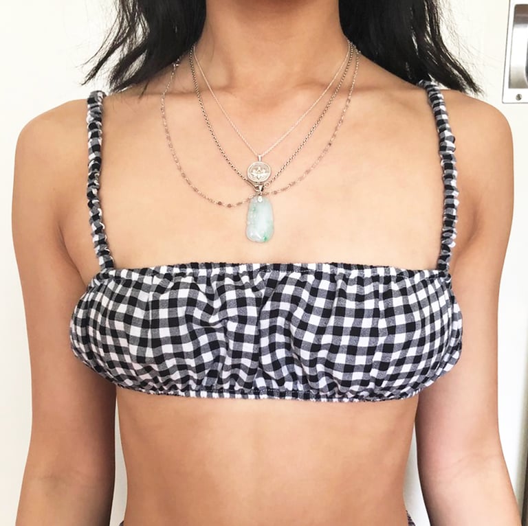 Gingham Ruched Scrunchie Bralette Image 5
