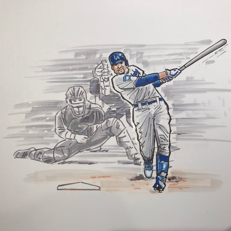 Image of 2020 WS Champion LA Dodgers Mookie Bettis drawing