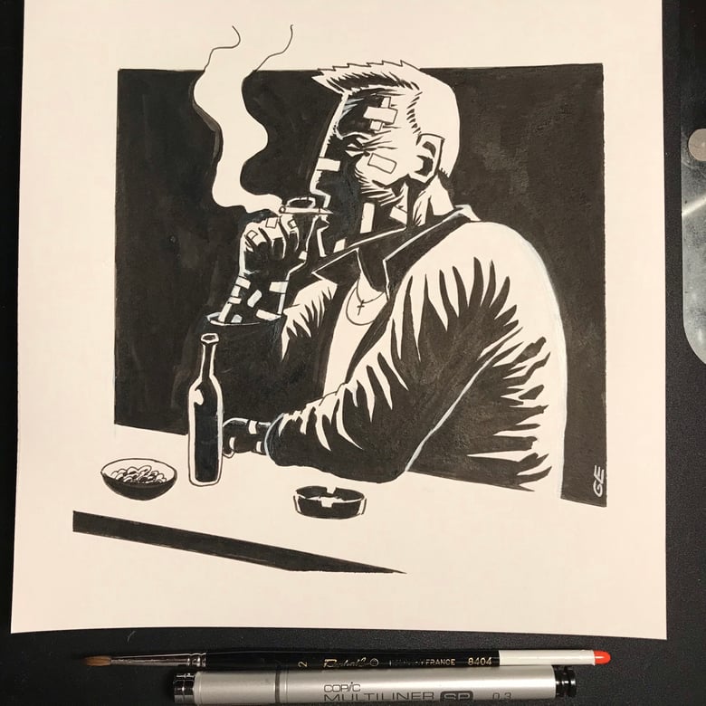 Image of Drawing of Marv From Sin City