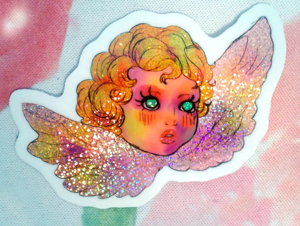 Image of Glitter Cherub Sticker