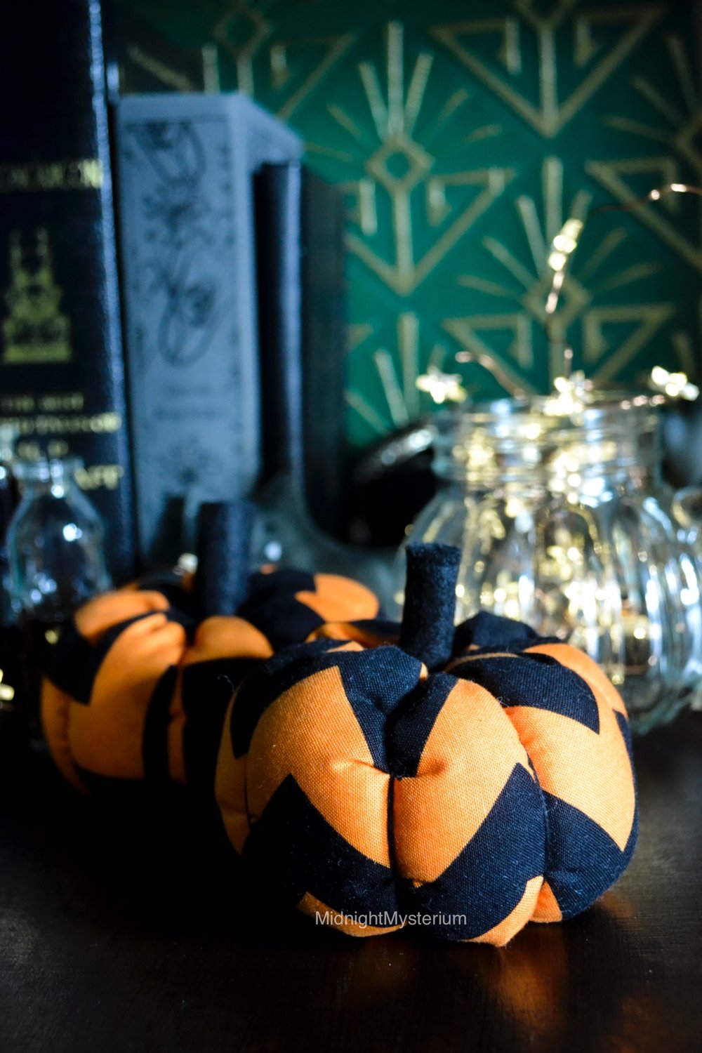 Orange Zigzag Decorative Pumpkin