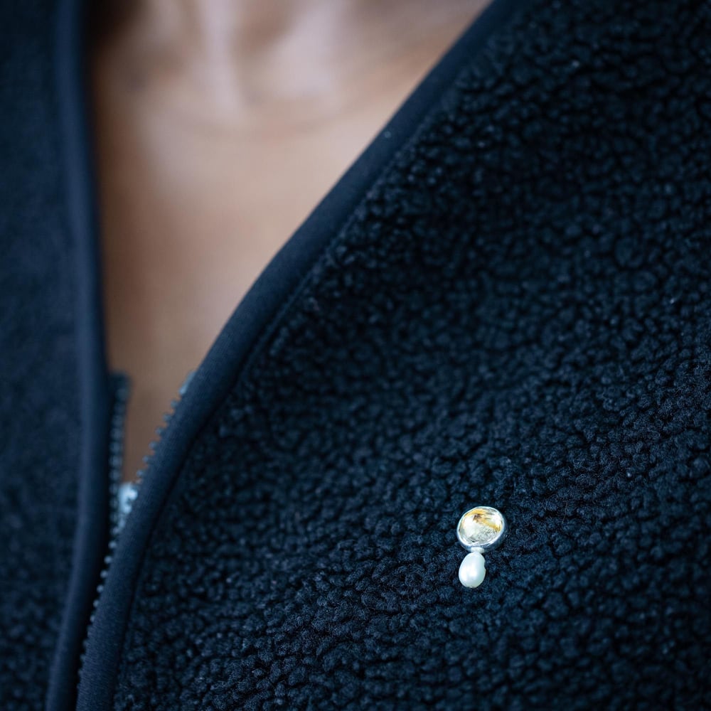 Image of Citrine and Freshwater Pearl Pin