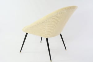 Image of Fauteuil coquille ronde ivoire