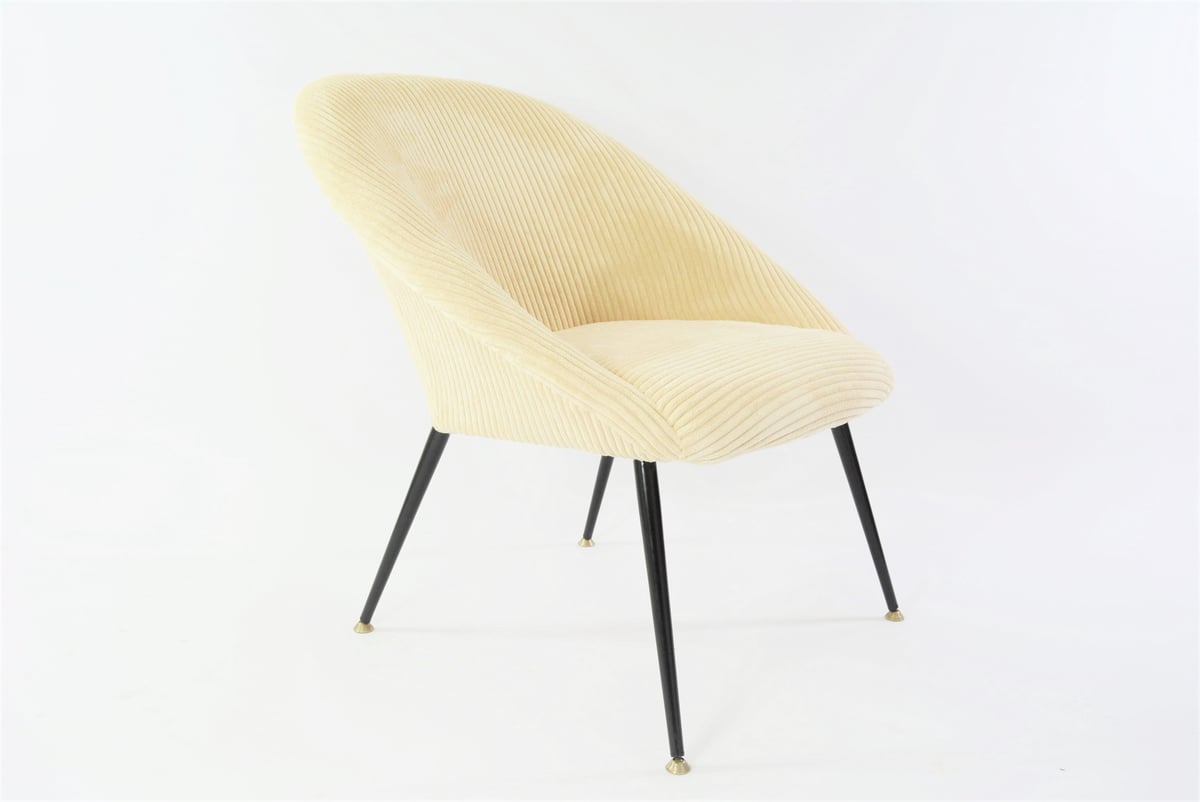 Image of Fauteuil coquille ronde ivoire