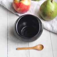 Image 2 of Salt Cellar in Satin Black Glaze, Handcrafted Salt Pig, Made in USA