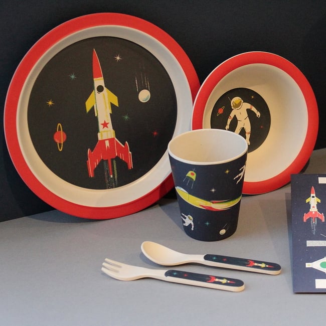 Space Age Bamboo Mealtime Set