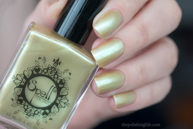 Image of ~Bunny Kisses~ pale yellow frost chrome nail polish "Charlie Loves Bella" Spell Polish!