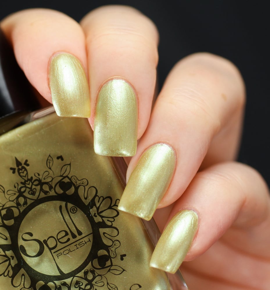 Image of ~Bunny Kisses~ pale yellow frost chrome nail polish "Charlie Loves Bella" Spell Polish!