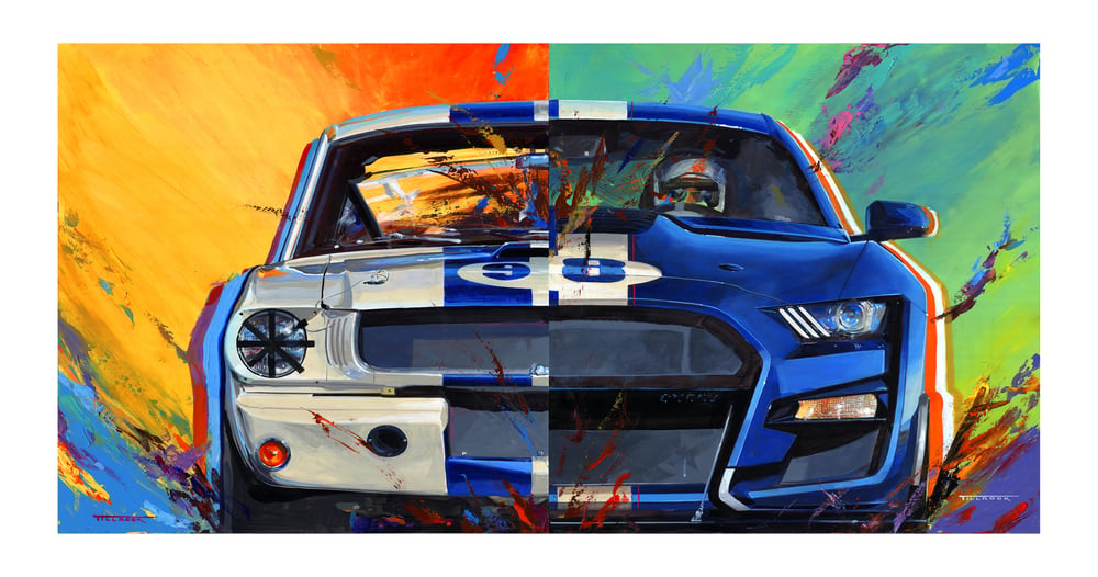 Image of "Mustangs" (New & Old) 13"x19" Painting Print