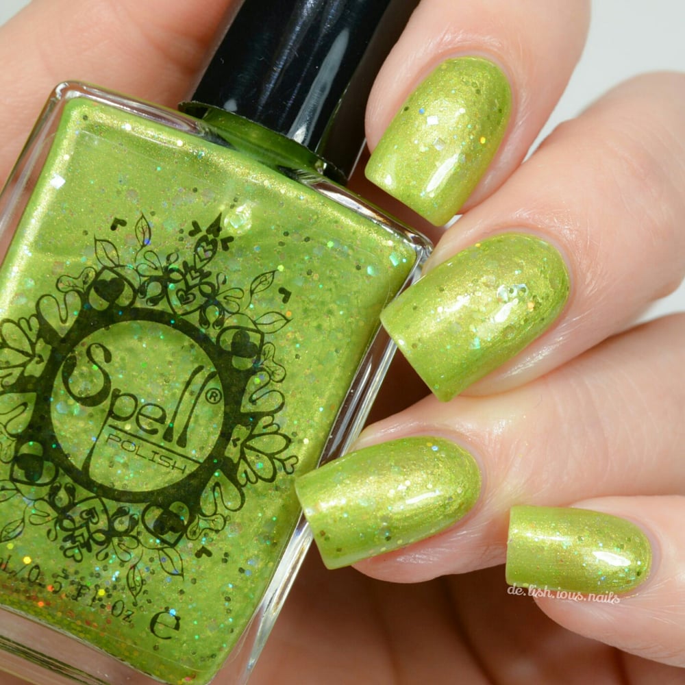Image of ~Firefly Fairies~ spring green glitter shimmer Spell nail polish "Legends & Dreams"!