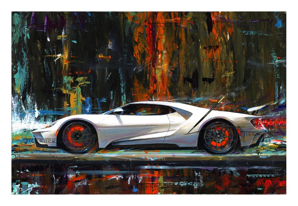 Image of "Future Shock" 2017 Ford GT Painting 13"x19"