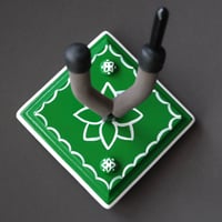 Image 4 of For Karis Green Floral Instrument Wall Hanger for your Ukulele Violin or Guitar