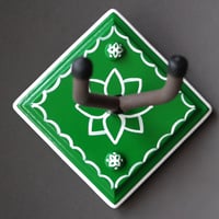 Image 1 of For Karis Green Floral Instrument Wall Hanger for your Ukulele Violin or Guitar