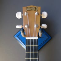 Image 2 of Blue Floral Instrument Wall Hanger for your Ukulele Violin or Guitar