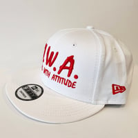 Image 3 of N.W.A. & New Era White Cotton Snapback w/ Red Stitching