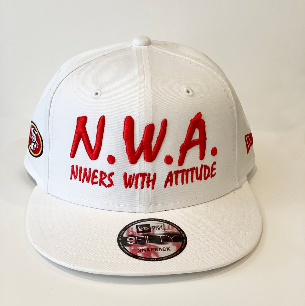 N.W.A. & New Era White Cotton Snapback w/ Red Stitching