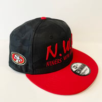 Image 2 of N.W.A. & New Era Black Camo w/ Red Bill Cotton Snapback w/ Red Stitching